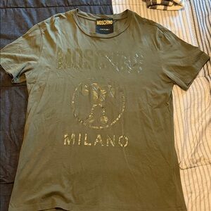Moschino Olive Graphic Tee for Men